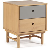 Comodino Magnus 2 cassetti, legno massello, 40 cm (larghezza) 40 cm (profondità) 52 cm (altezza)