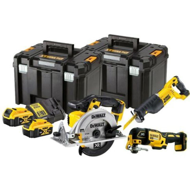 DeWalt DCK385P2T 18V XR 3 Piece Power Tool Kit Set 2x 5Ah DCS380N DCS391N DCS355
