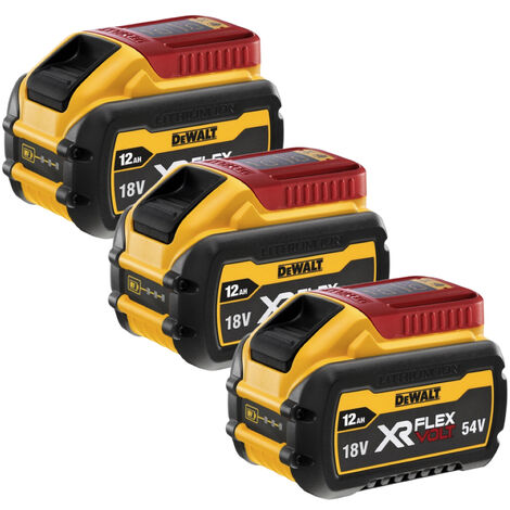 DeWalt DCB548 18v 54v XR 12.0Ah Li-ion FLEXVOLT Battery Pack Triple Pack