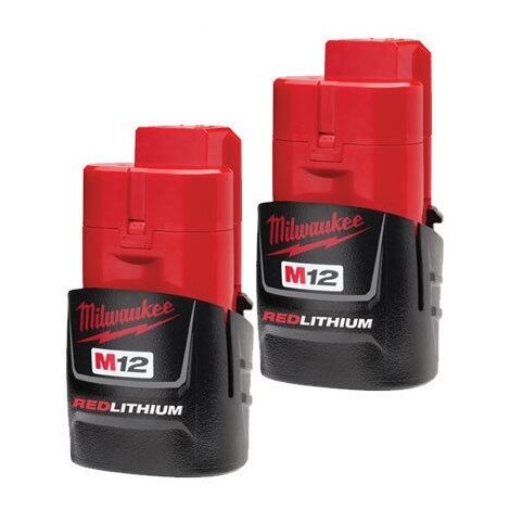 Milwaukee M12B M12B15 12V 1.5Ah Lithium Ion Battery Twin pack