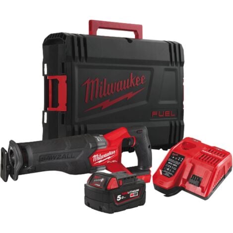 Milwaukee M18FSZ-501X Cordless 18V Reciprocating Sawzall Saw 1x5Ah,Charger &amp Dynacase 4933478292