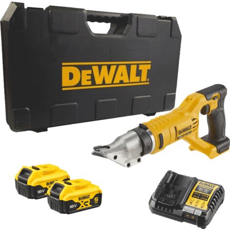DeWalt DCS491P2 18V XR Cordless Metal Shears Kit - 2 x DCB184, DCB1104 Charger &amp Carrying Case