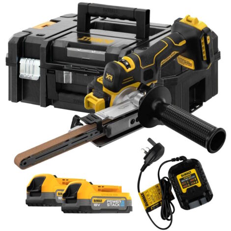 Dewalt DCM200E2T 18v XR Band File Kit Brushless- 2 x 1.7ah Powerstack Batteries