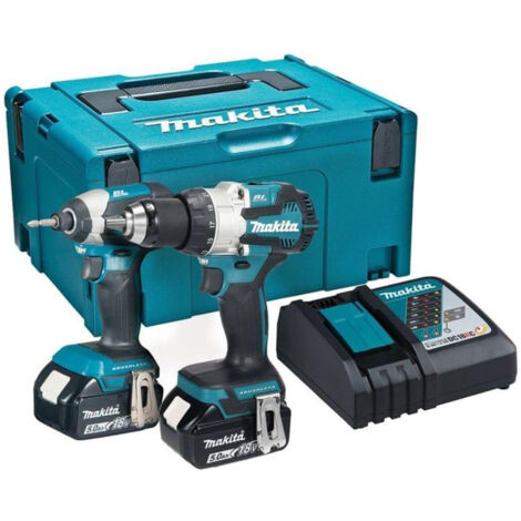 Makita DLX2507TJ 18V LXT 2PC Brushless Combo Kit - DHP489Z + DTD153Z, 2x 5Ah Batts, Charger & Makpac 3 Case (1/5)