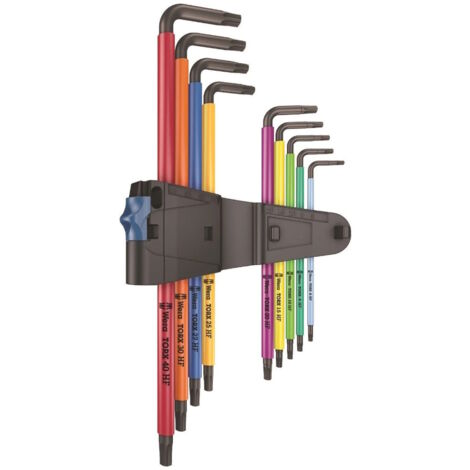 Wera 024470 9 Piece Multicolour Long Torx Key Set Holding Function T8-T40 (1/4)