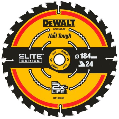 DeWalt DT10302-QZ Extreme 2nd Fix Circular Saw Blade 184mm x 16mm Bore x 24 Teeth
