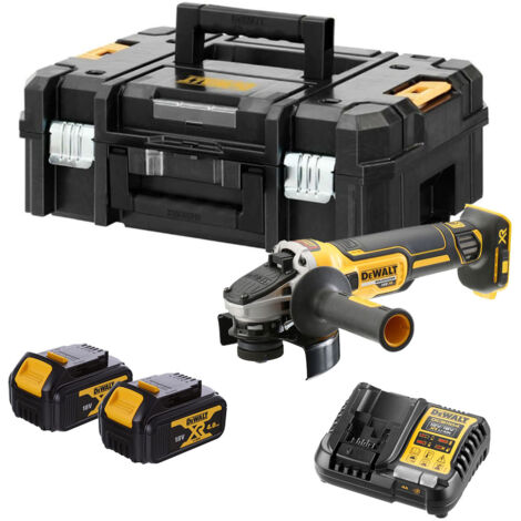 DeWalt DCG405M2T 18V XR Cordless 125mm Brushless Angle Grinder Kit - 2x4.0Ah Batteries, Charger & Tstak II Case (1/3)