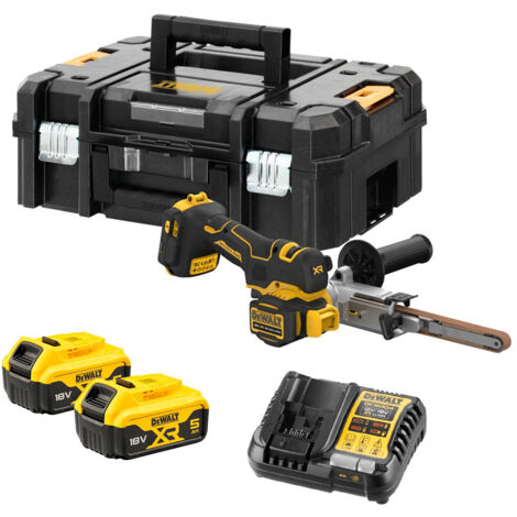 Dewalt DCM200P2T 18V XR Brushless 13mm Belt File Sander Kit - 2x 5.0Ah Batts, Charger &amp TSTAK II Case
