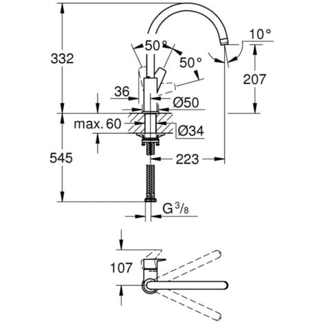 Grohe 31367001 - BauEdge Single-lever sink  mixer 1/2"