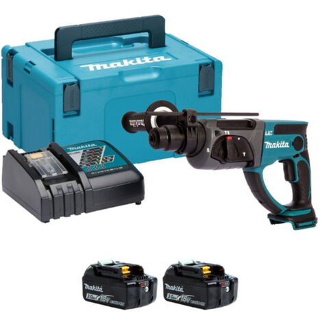 Makita DHR202RFJ Cordless 18V LXT 20mm SDS+ Rotary Hammer Drill - 2x 3Ah Batteries, Charger And MAKPAC Type 3 Carry Case