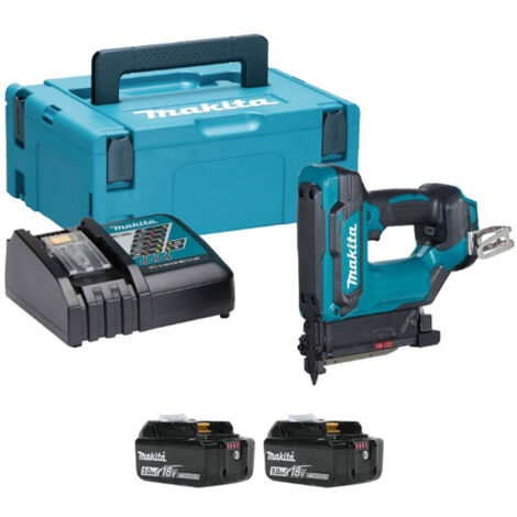 Makita DPT353RTJ 18V LXT 23 Gauge Pin Nailer - 2x 5Ah Batteries, Charger & Makpac 2 Case