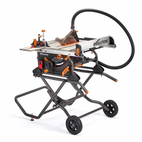 Evolution R255TBLX+ Portable 255mm Jobsite Electric Table Saw With Stand