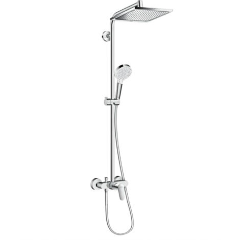 Hansgrohe 27284000 Crometta E Showerpipe 240 1jet with single lever mixer - Chrome