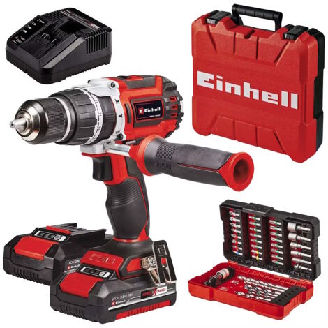 Einhell TP-CD 18/60 Li- i BL 18V Brushless Combi Drill, 2x 2.0Ah Batteries, Charger, FREE 39 Piece Accessory Bit Set