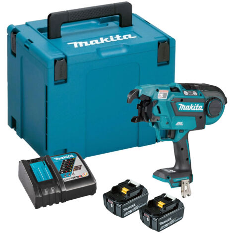 Makita DTR180RTJ 18V LXT Brushless Rebar Tying Tool - 2x 5Ah Batteries, Charger & Makpac 4 Case