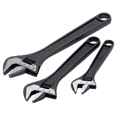 Bahco ADJUST3 3-Piece Adjustable Wrench Set with Standard Central Nut