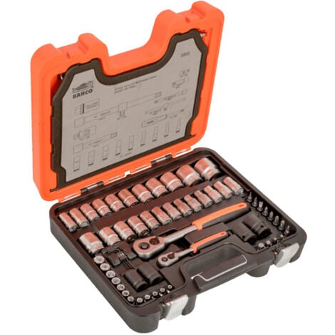 Bahco S800 - 1/4 and 1/2 Square Drive Socket Set, 77 Pcs