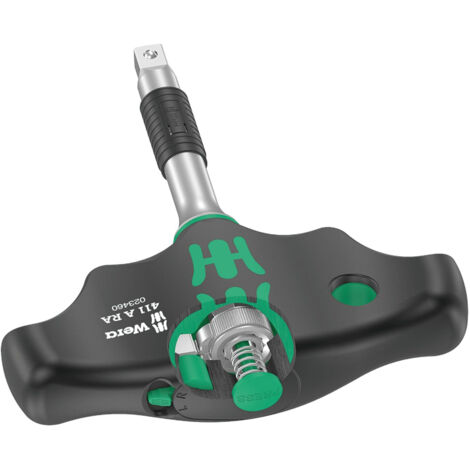 Wera 05023460001 411 A RA T-Handle Adapter Driver with Ratchet Function - 1/4 inch x 45 mm