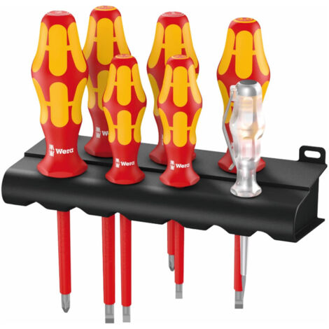Wera 05006147001 - Rack Screwdriver 7pcs Set with single-pole phase tester