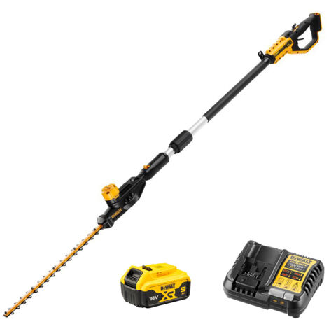 DeWalt DCMPH566P1 Cordless 18V XR Pole Hedge Trimmer - 1x 5Ah Battery and Charger