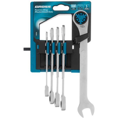 Gross 14858 5pcs combination Ratcheting Wrench Set, CrV, 8–17 mm (1/5)