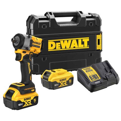 DeWalt DCF922P2T 18V XR Brushless 1/2 Impact Wrench - 2x 5.0Ah Batteries, Charger & TSTAK Case