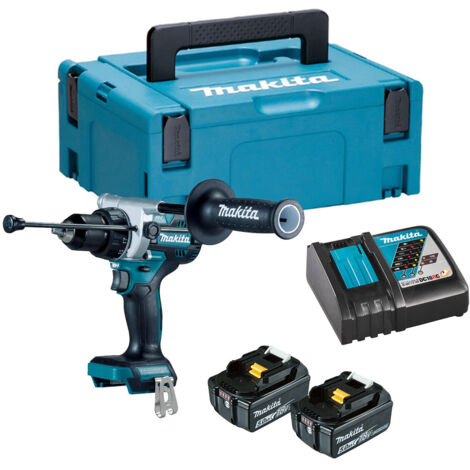 Makita DHP492RTJ 18v LXT Brushless Combi Hammer Drill 141Nm Torque 2x5ah Battery (1/5)