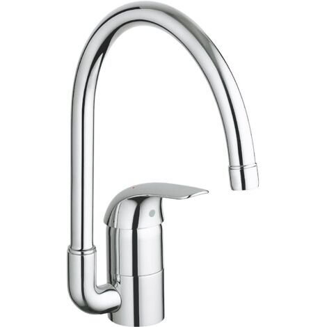 Grohe Euroeco Kitchen Mixer Tap Single Lever Chrome Swivel Spout 32752000