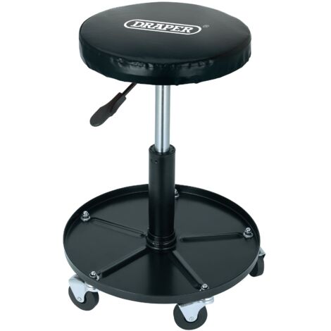 Adjustable Black Work Seat by Draper Tools for Comfortable and Ergonomic Seating