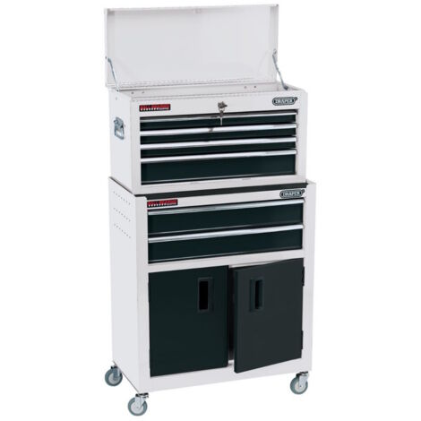 Draper Combined Roller Cabinet and Tool Chest 6 Drawer 24" White 19576 (1/2)