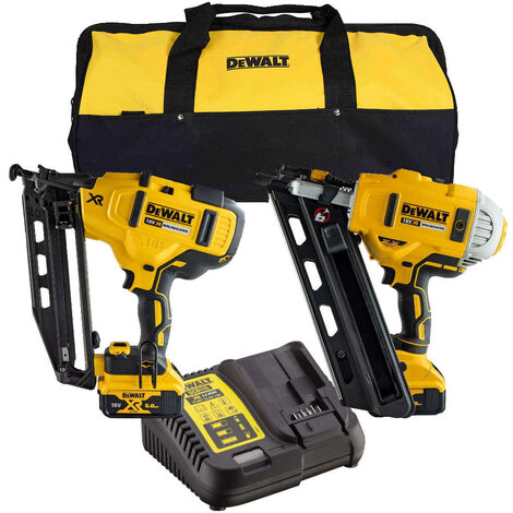 DeWALT DCK2046P2 18V XR CORDLESS BRUSHLESS Nailers DCN692 + DCN660 Twin Pack With 2x5.0Ah Batts And Charger In 24" Bag