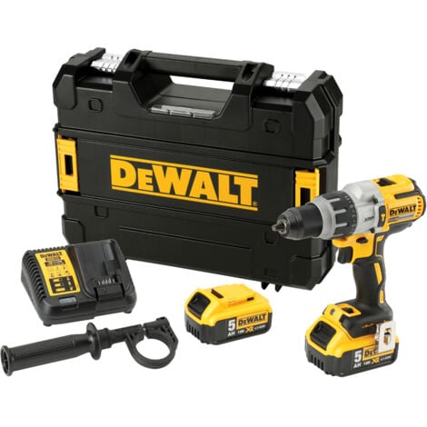 DeWALT DCD996P2 18VBrushless XR 3 Speed Hammer Combi Drill With 2 x 5Ah Batts, Charger And Carry Case