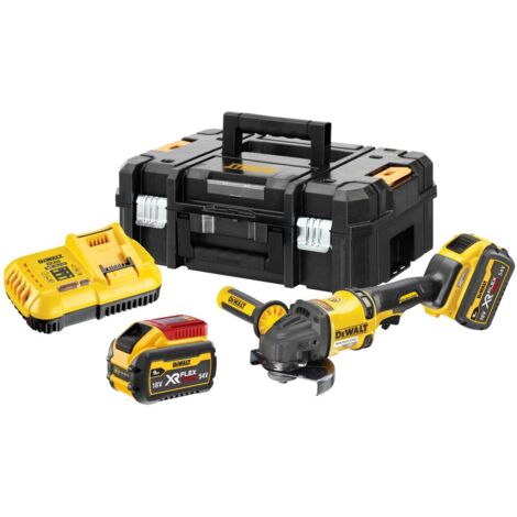 DeWalt DCG418X2 Cordless 54V FlexVolt XR Angle Grinder Kit with 2x9Ah Batteries, Charger & Carry Case (1/3)