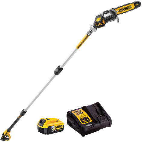 DeWalt DCMPS567P1 Cordless 18V XR Brushless Pole Saw, 5Ah Battery and Charger Set