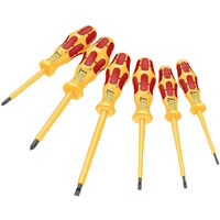 Wera 051575 6 Piece Kraftform VDE Insulated Screwdriver Set Slotted & Phillips