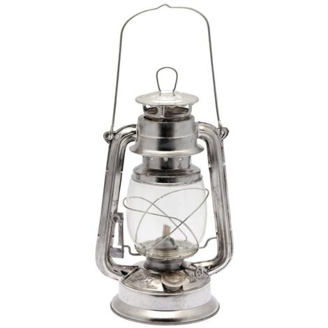 Lampe tempête h28cm en métal alu – Autonomie 10h – Réservoir 280ml – Pour activités en extérieur et bateaux – Cao Camping