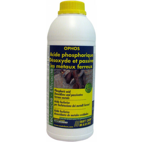 Acide phosphorique 1 l – Désoxyde et passive les métaux ferreux – Améliore l'accrochage peinture – Ininflammable