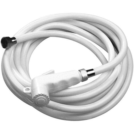 Douchette pour robinet en ABS avec tuyau flexible 3 m – Diamètre 1/2' – Installation sur pont – Compatible mitigeur eau chaude/froide