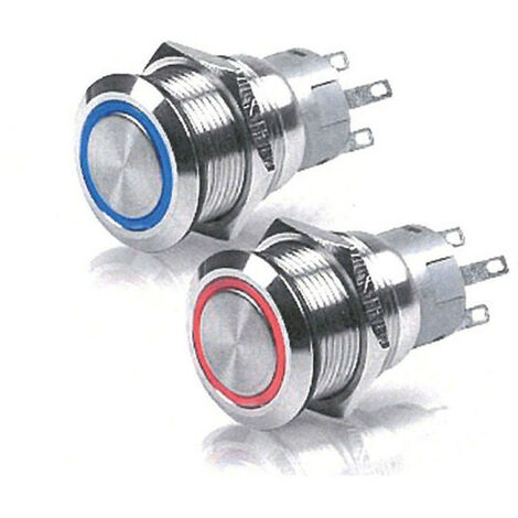 Interrupteur inox étanche 7A rouge -