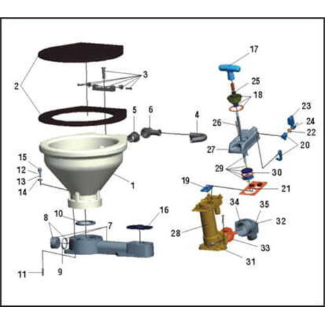 Pompe pour WC manuel LT-0 et LT-1 - NUOVA RADE - (1/3)