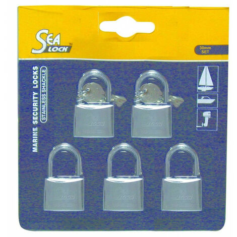 Pack 5 cadenas marin SEALOCK -Bronze recouvert de chrome - l 30 mm x h 21 mm
