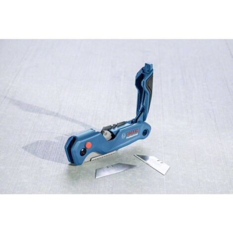 Bosch – Couteau pliant professionnel – Lame ergonomique pour coupe précise – Mécanisme d’ouverture rapide – 3 lames de rechange incluses (1/10)
