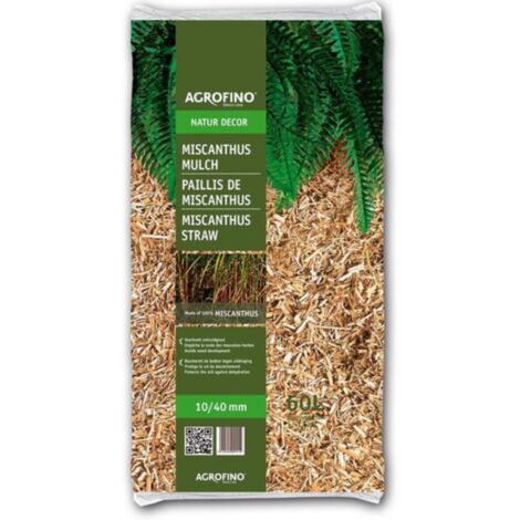 Paillis de miscanthus 60L – Limite les mauvaises herbes – Conserve l'humidité – Finition esthétique pour parterres et jardinières
