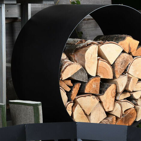 Esschert Design Support de stockage du bois de chauffage Rond