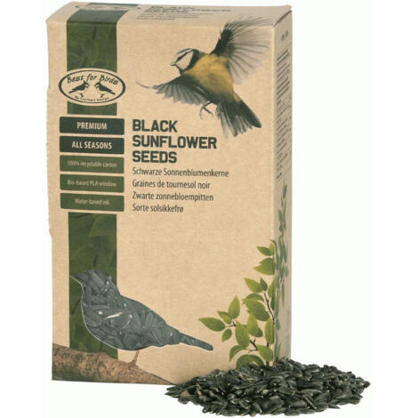 Esschert Design – Graines de tournesols noires pour oiseaux – Riche en énergie – Nourriture pour oiseaux sauvages – Idéal par temps froid