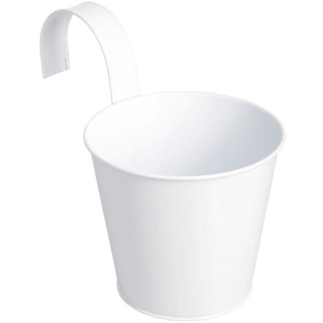 Pot zinc blanc à suspendre (1/2)