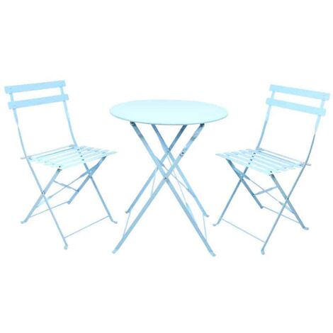 Set table pliante + 2 chaises bleues (1/4)