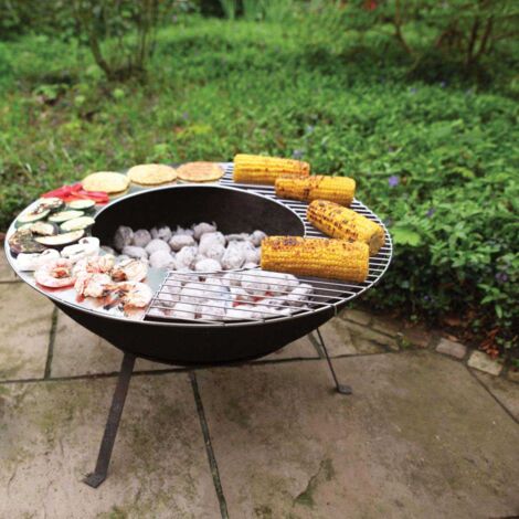 Grille avec plancha pour BBQ 62 x 62 cm