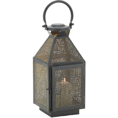 Lanterne en métal laqué ajouré 30 cm (1/4)