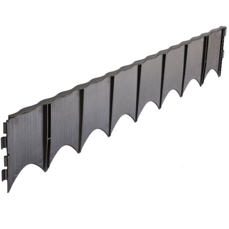 Graf – Lot de 6 bordures de jardin imitation bois 75 cm – Traité anti-UV – Longueur totale 4.5 m – Pour délimiter espaces extérieurs
